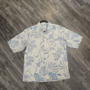 Tropical Blue and White Men's Shirt
